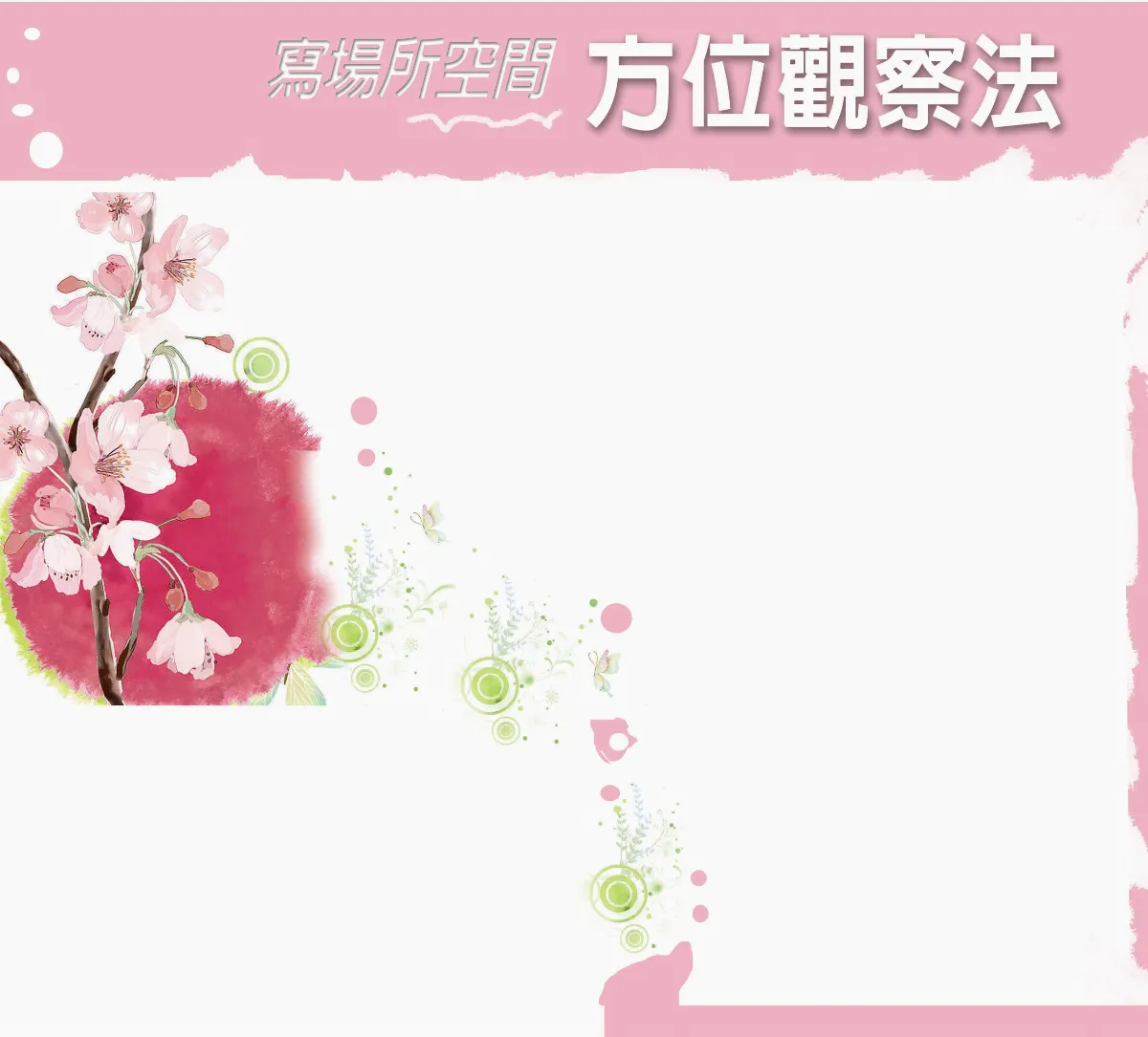 寫場所空間 方位觀察法