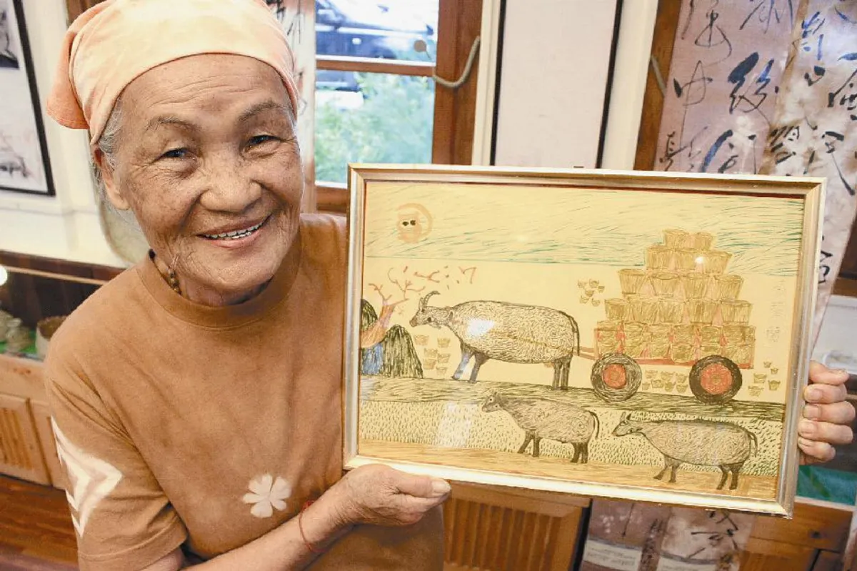 貧婦作畫 樸拙有哲理