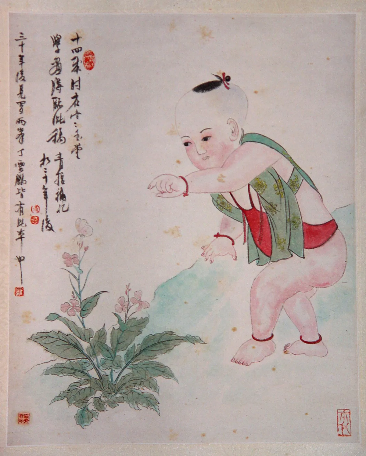 頑童粉蝶圖