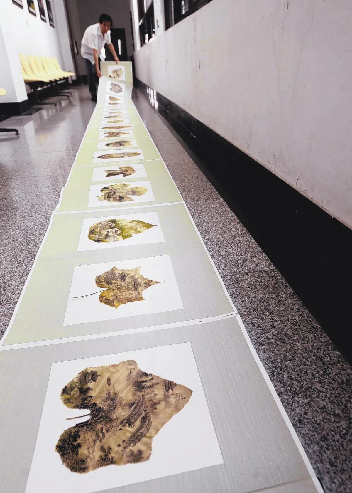 樹葉彩繪山塘風情