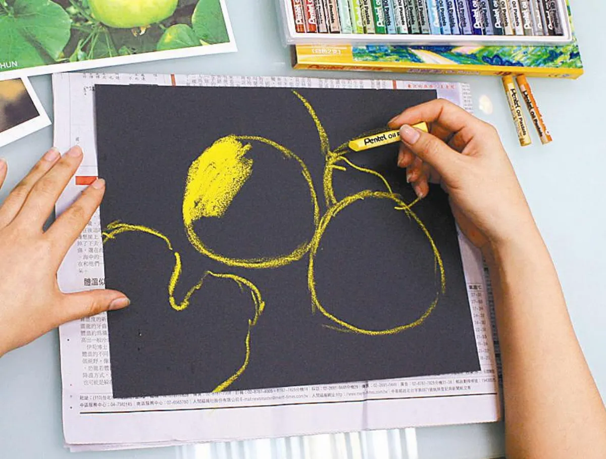 藝術現場 蠟筆厚塗混色 美濃瓜