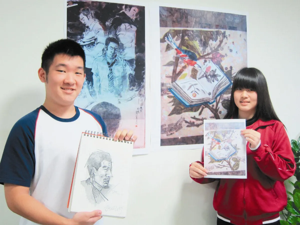 全國美展 他水墨第1 她版畫第2