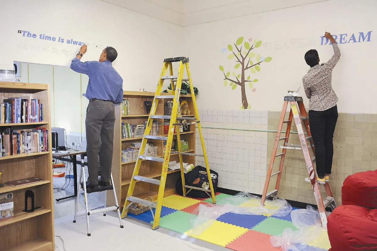 紀念金恩 歐巴馬帶頭作義工