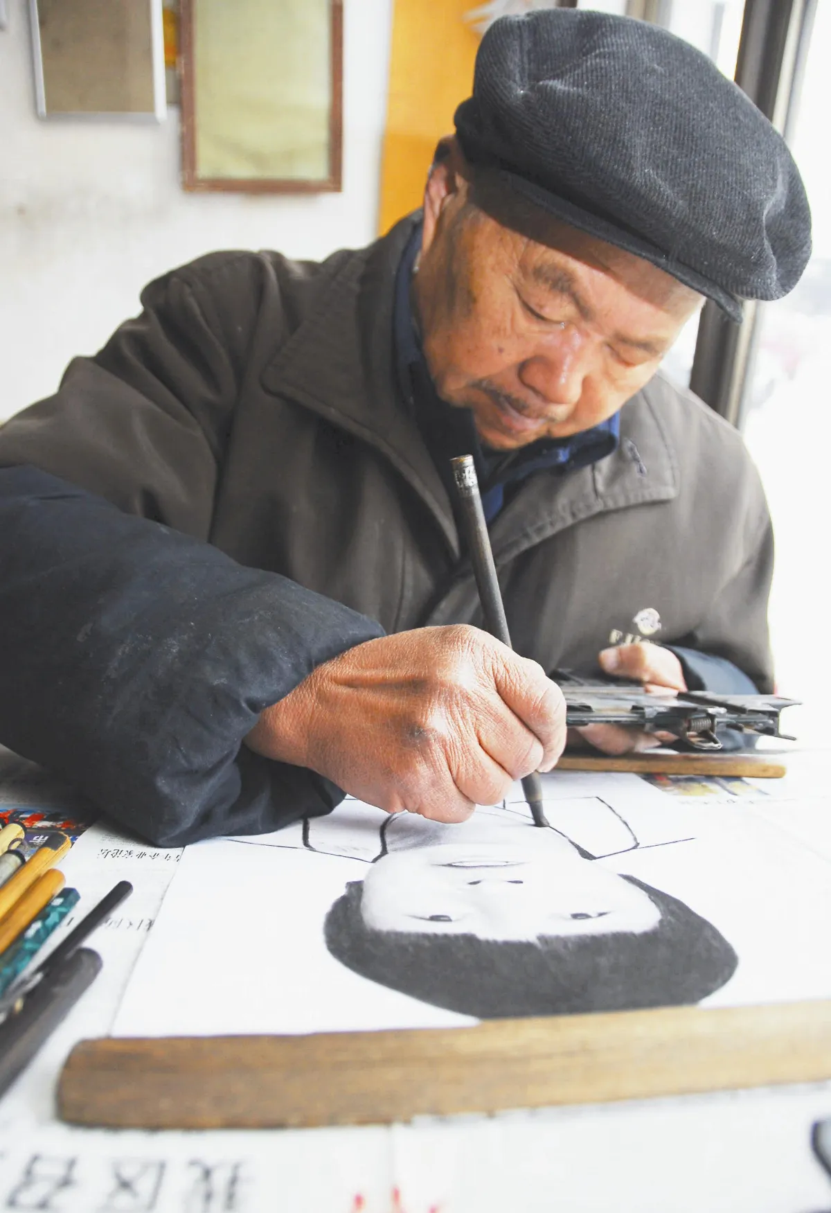古技藝 炭畫人像 留記憶