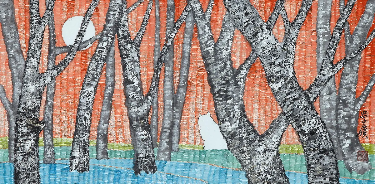 【心靈花園‧陳學嬪彩墨創作展】　橙色風景