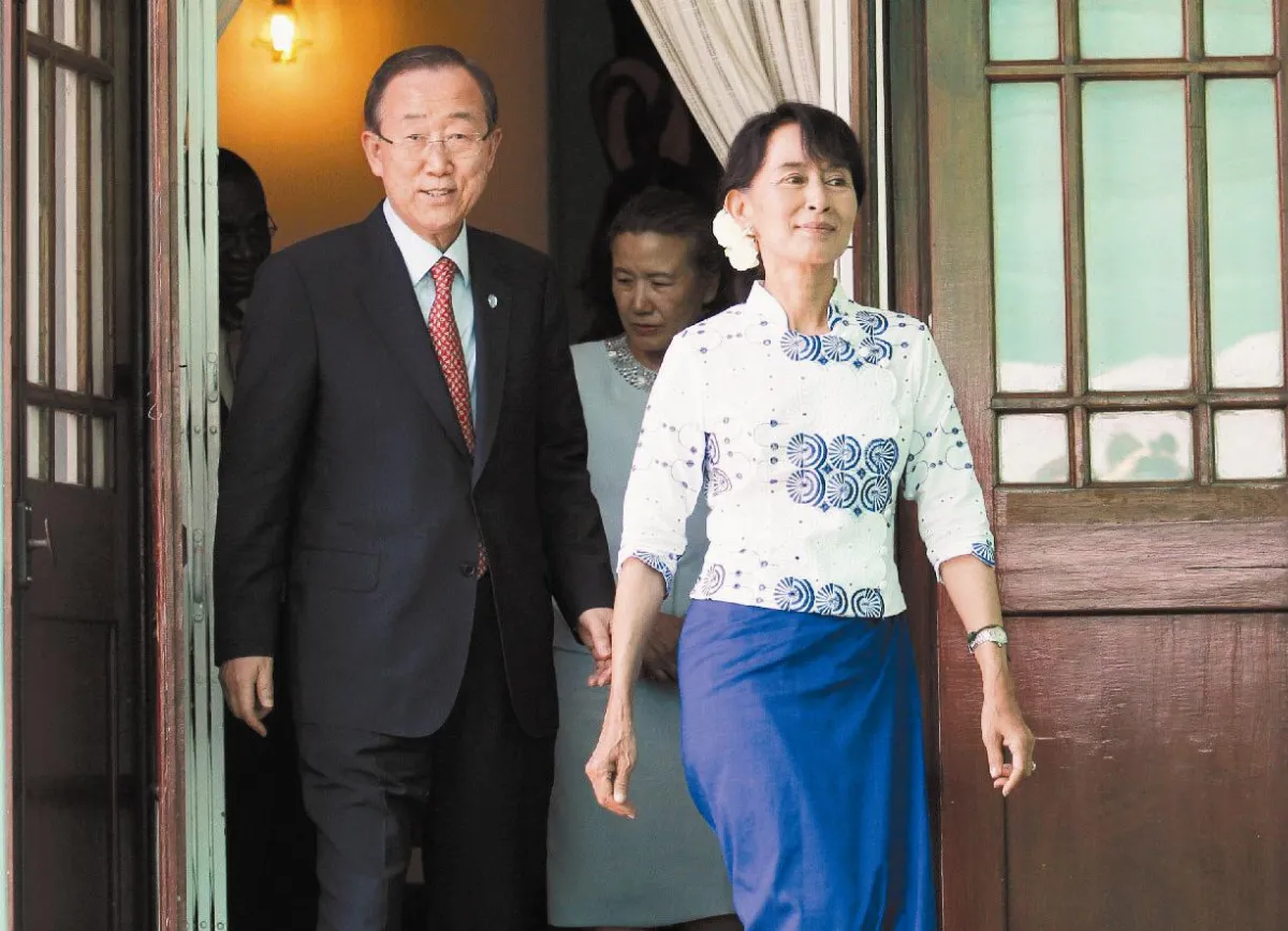 商討緬甸前景潘基文 翁山蘇姬 首會面