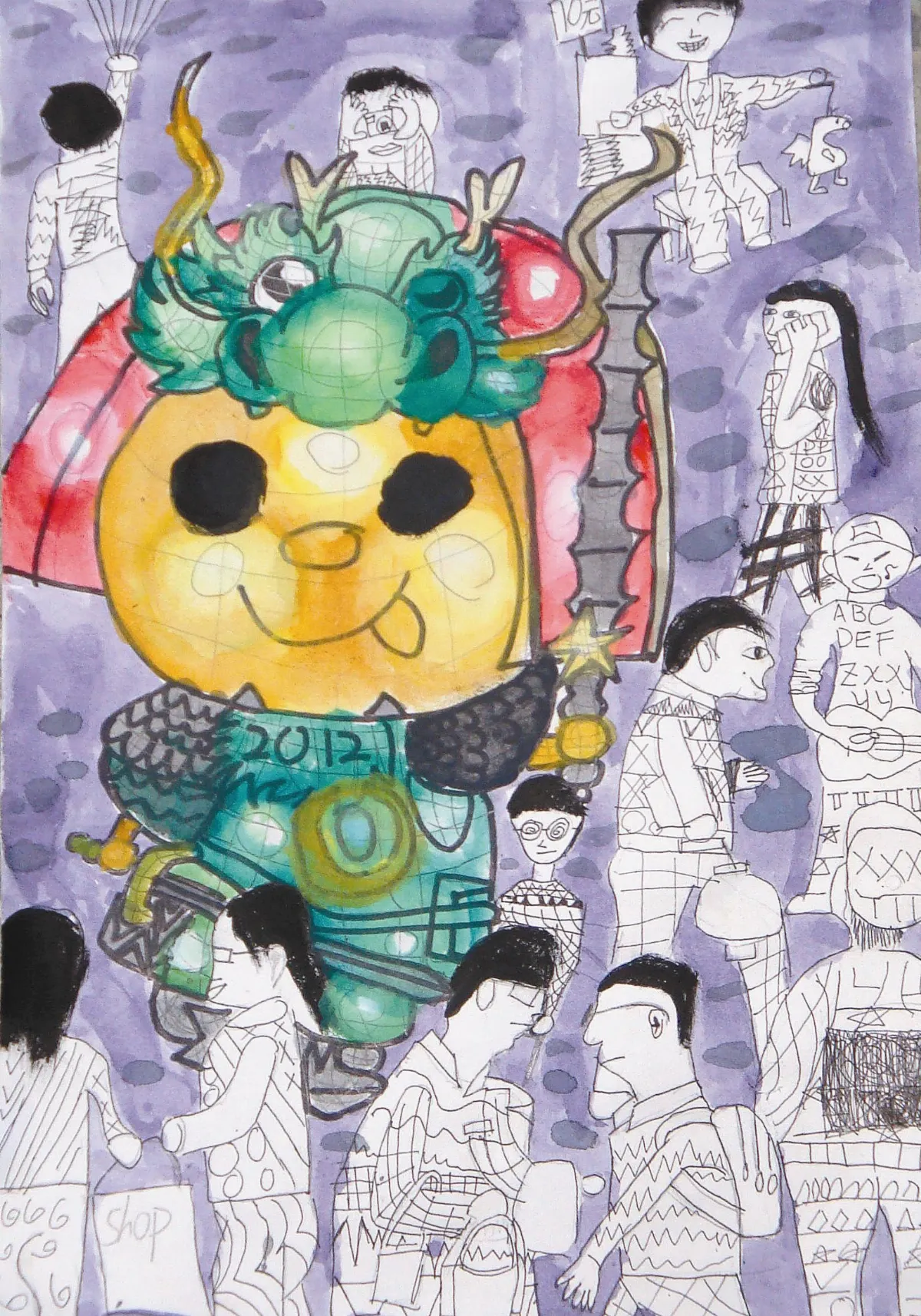 快樂塗鴉簿 鹿港賞花燈