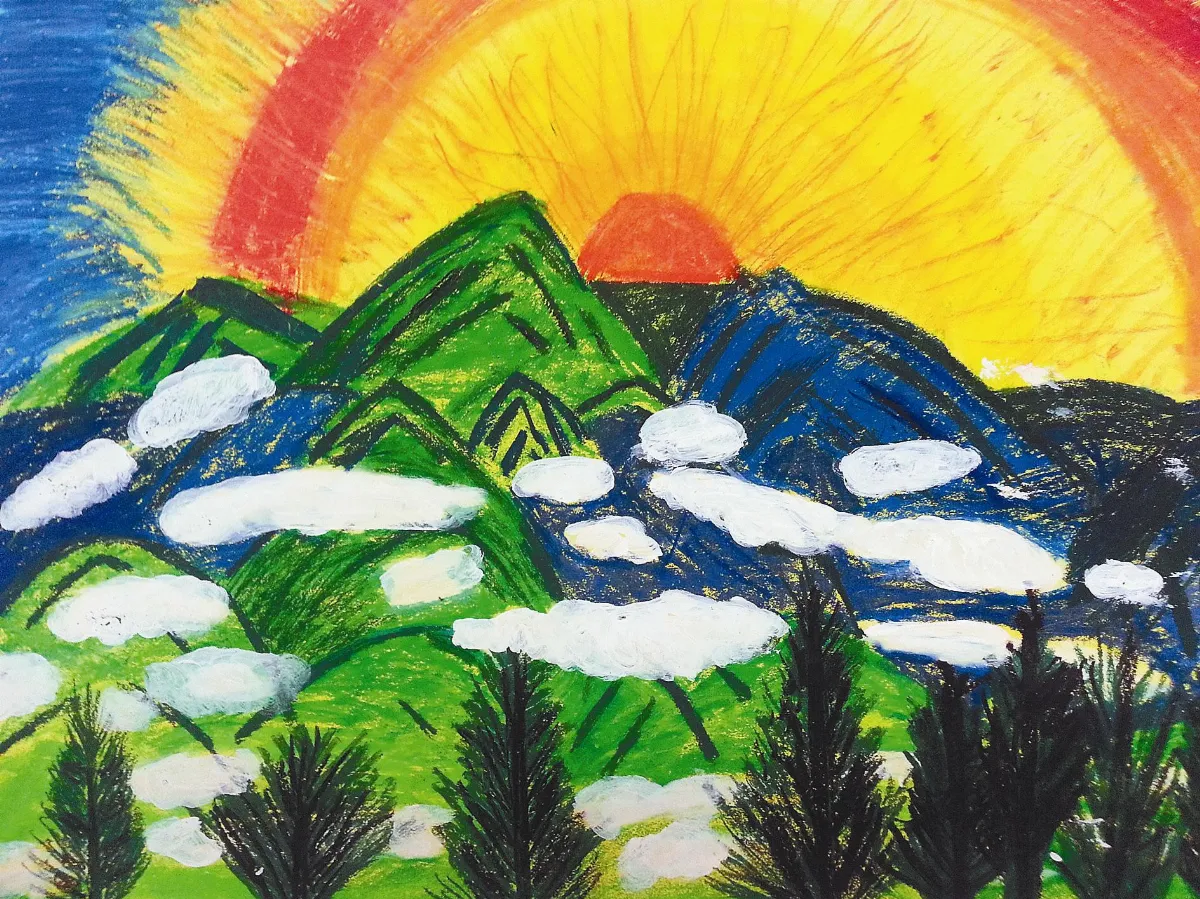 快樂塗鴉簿   美麗的夕陽