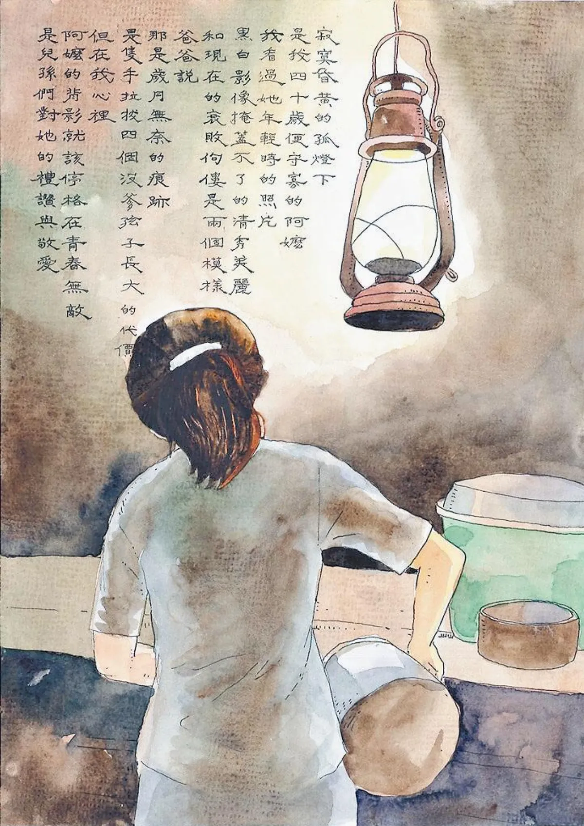 高中組首獎阿嬤的背影