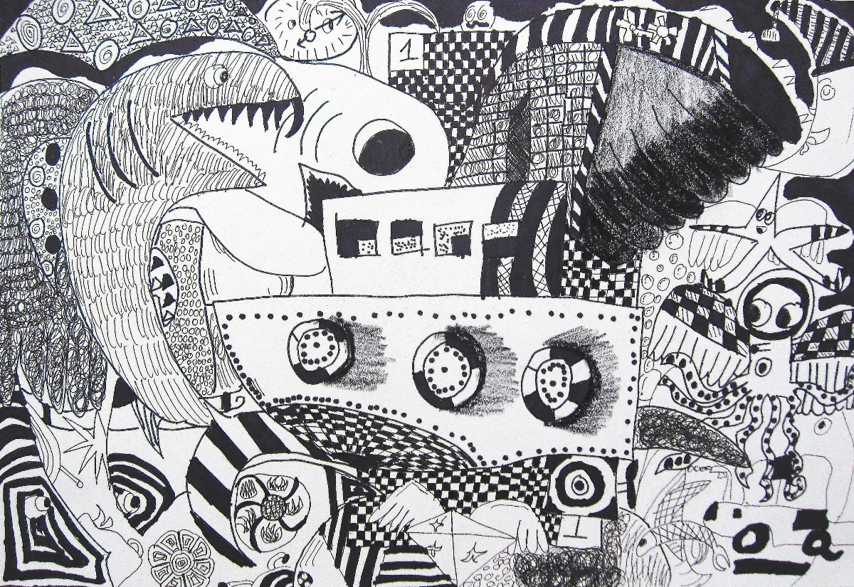 快樂塗鴉簿  驚險的海上旅程