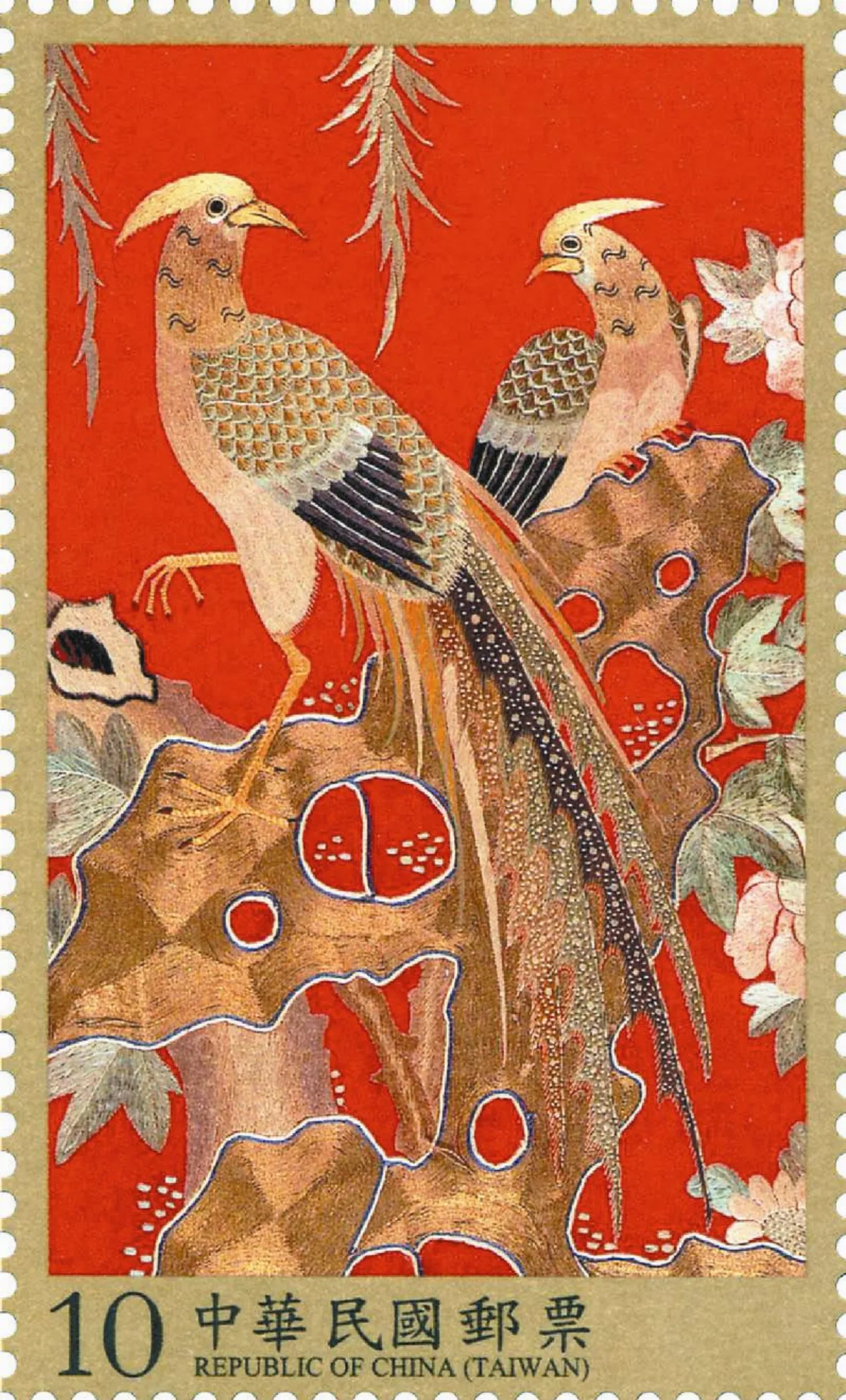 70公分花鳥刺繡郵票 史上最長