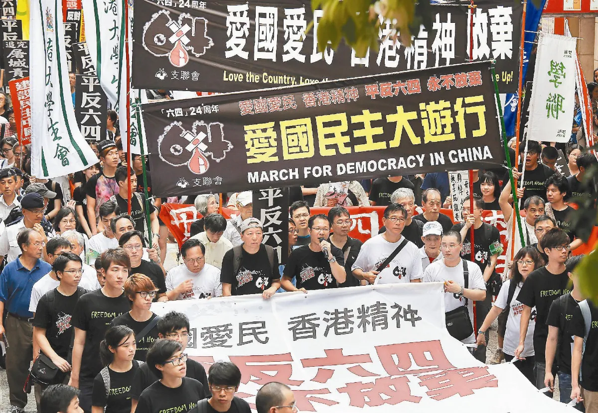 香港六四遊行 陸生熱情參與