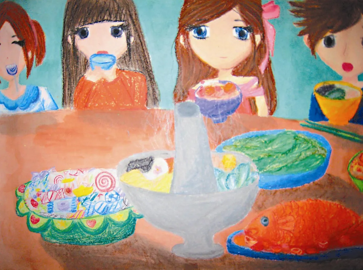 快樂塗鴉簿 吃火鍋慶團圓