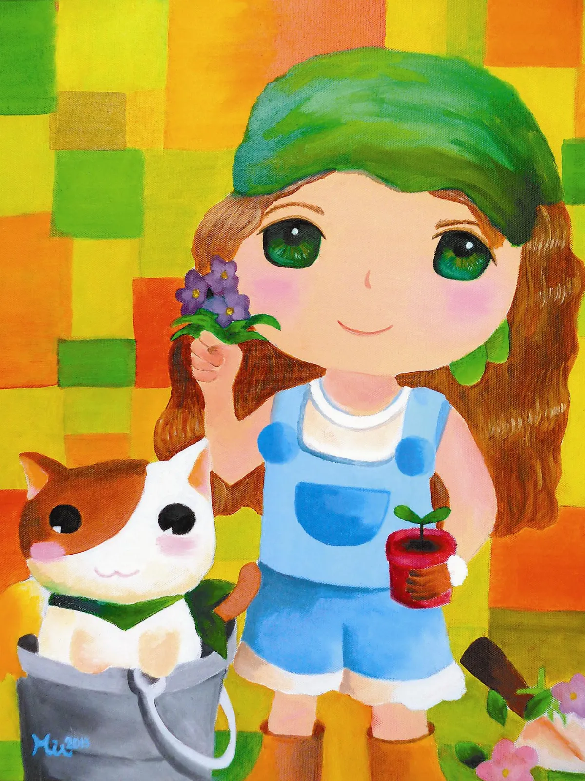 快樂塗鴉簿女孩與狗