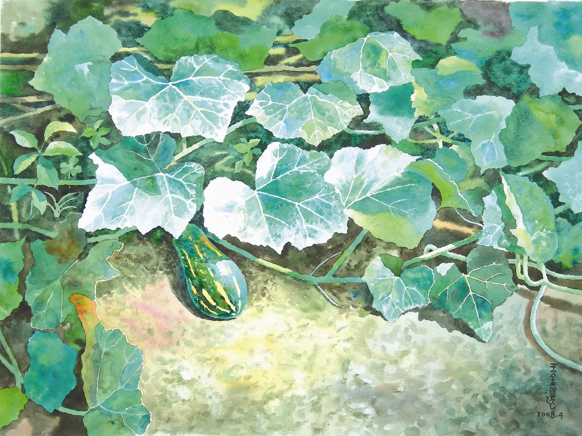 【故鄉愛、鄉土情畫展】路邊的金瓜