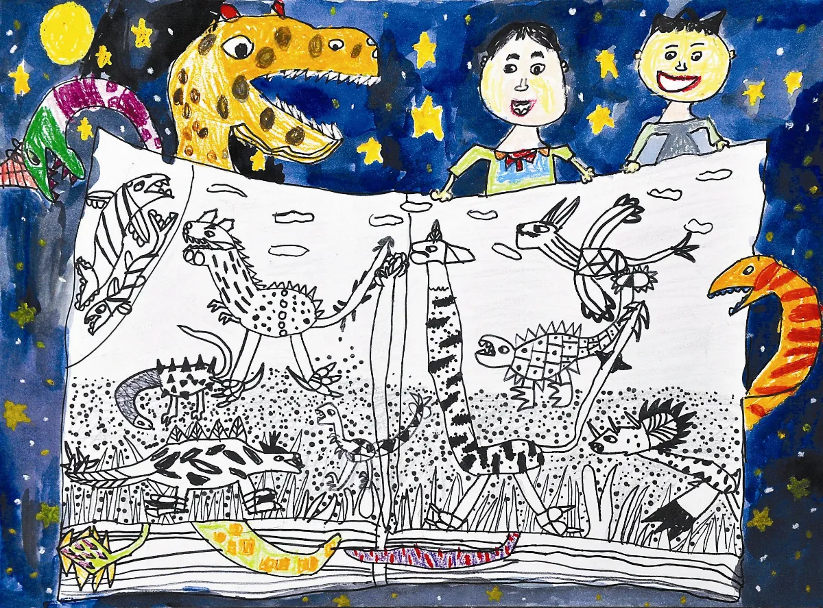 佛光山2013國際書展徵畫比賽得獎作品幼兒組佛光獎恐龍驚奇書