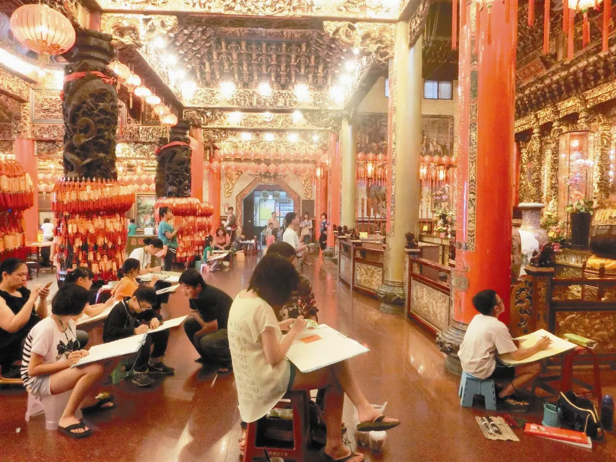 阿猴媽祖盃寫生賽彩繪宮廟之美 親子情更濃