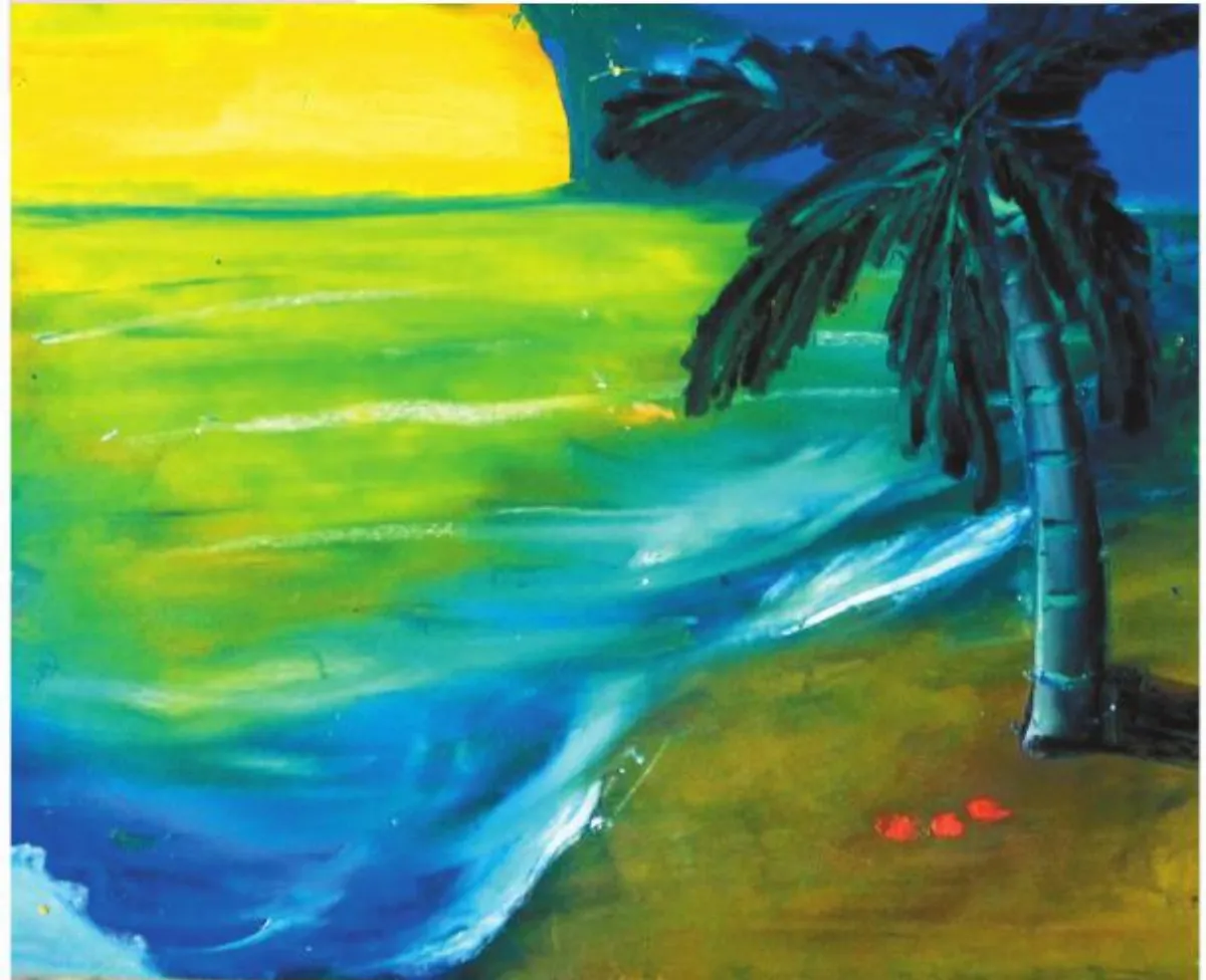 快樂塗鴉簿 黃昏的海岸