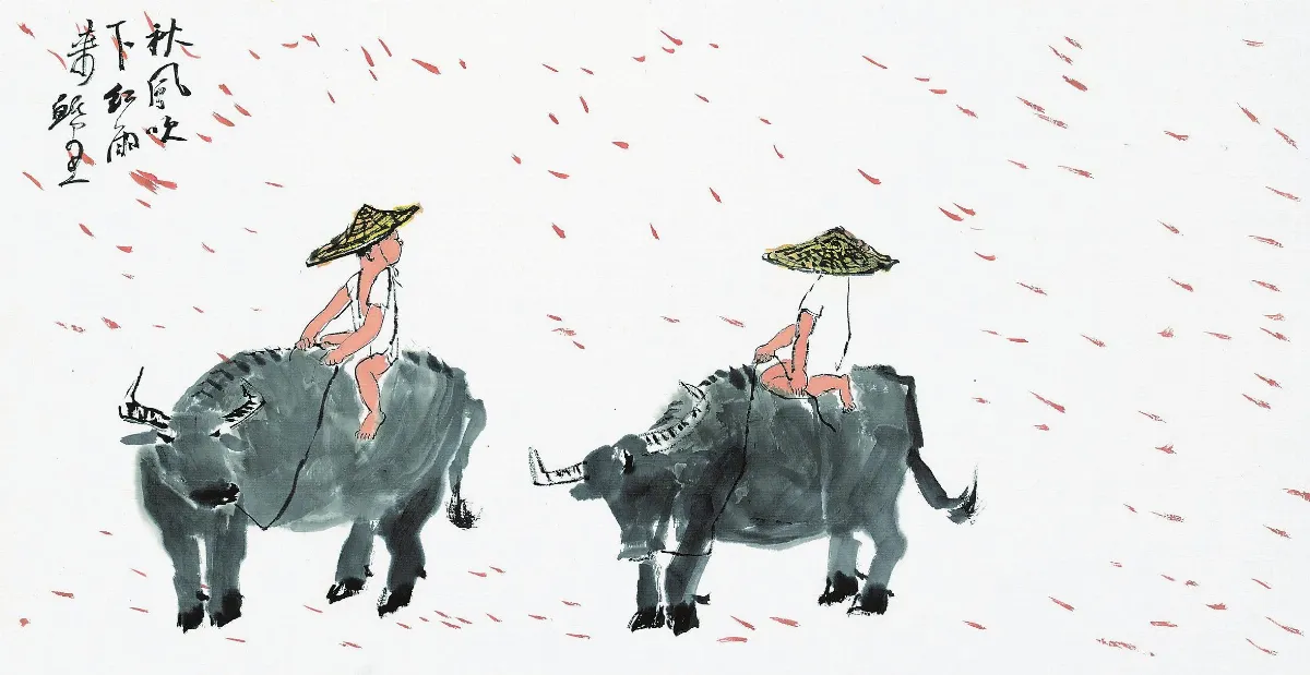【百花春到為誰開‧李蕭錕禪畫展】 秋風吹下紅雨來