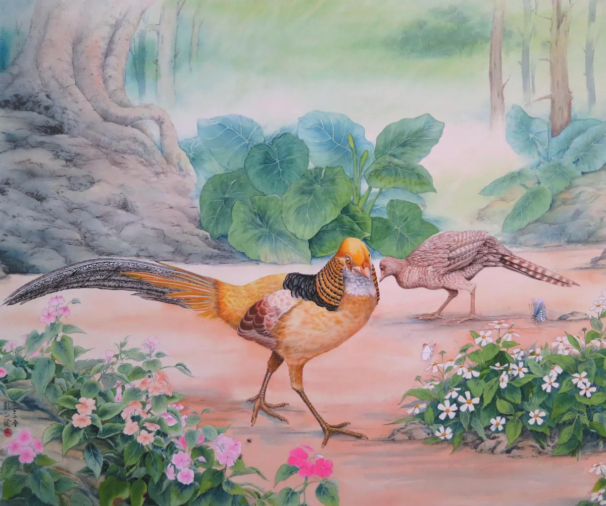 【花開富貴‧劉正發工筆花鳥畫展】金雞
