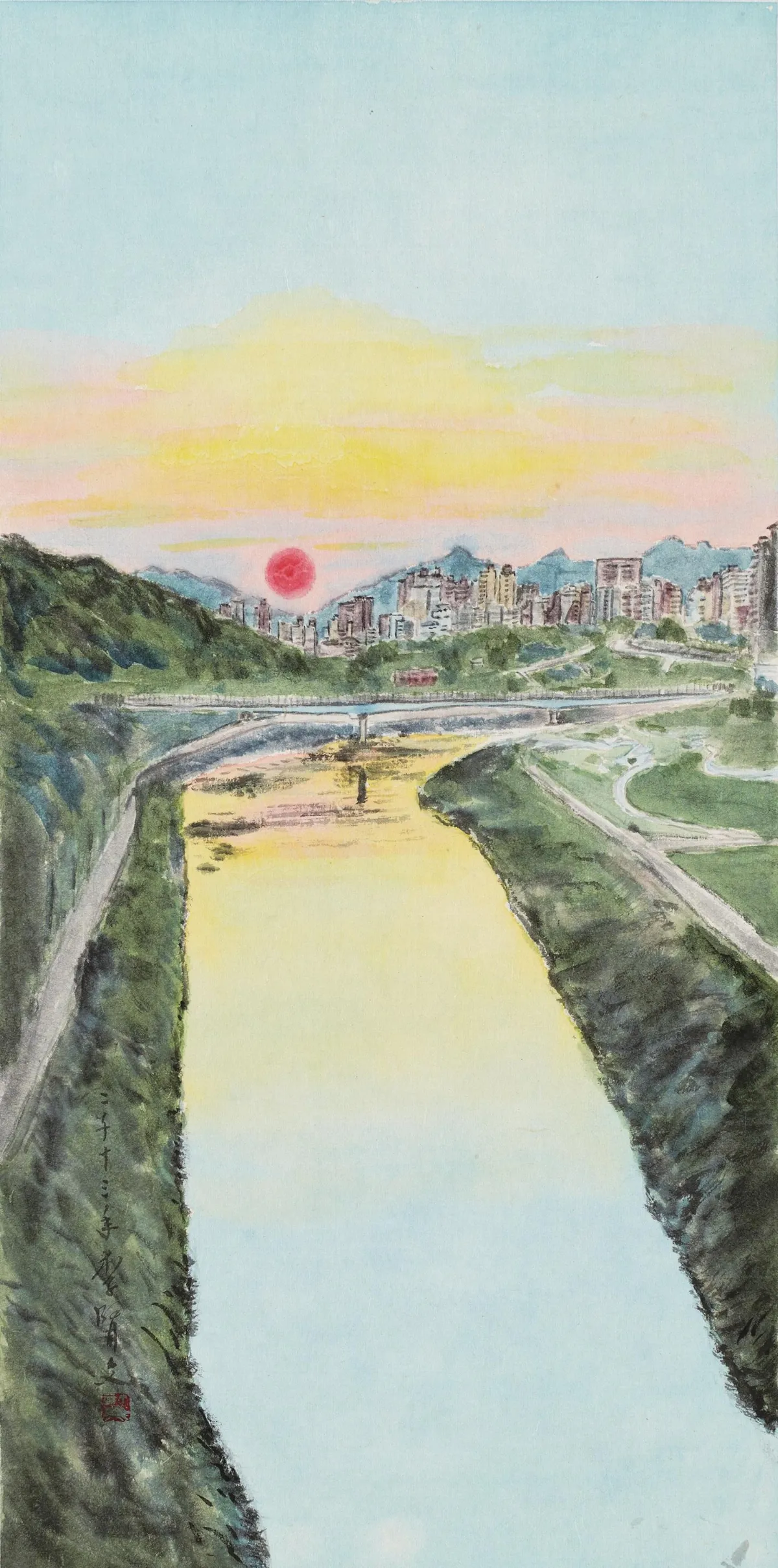 與山與水接近的地方