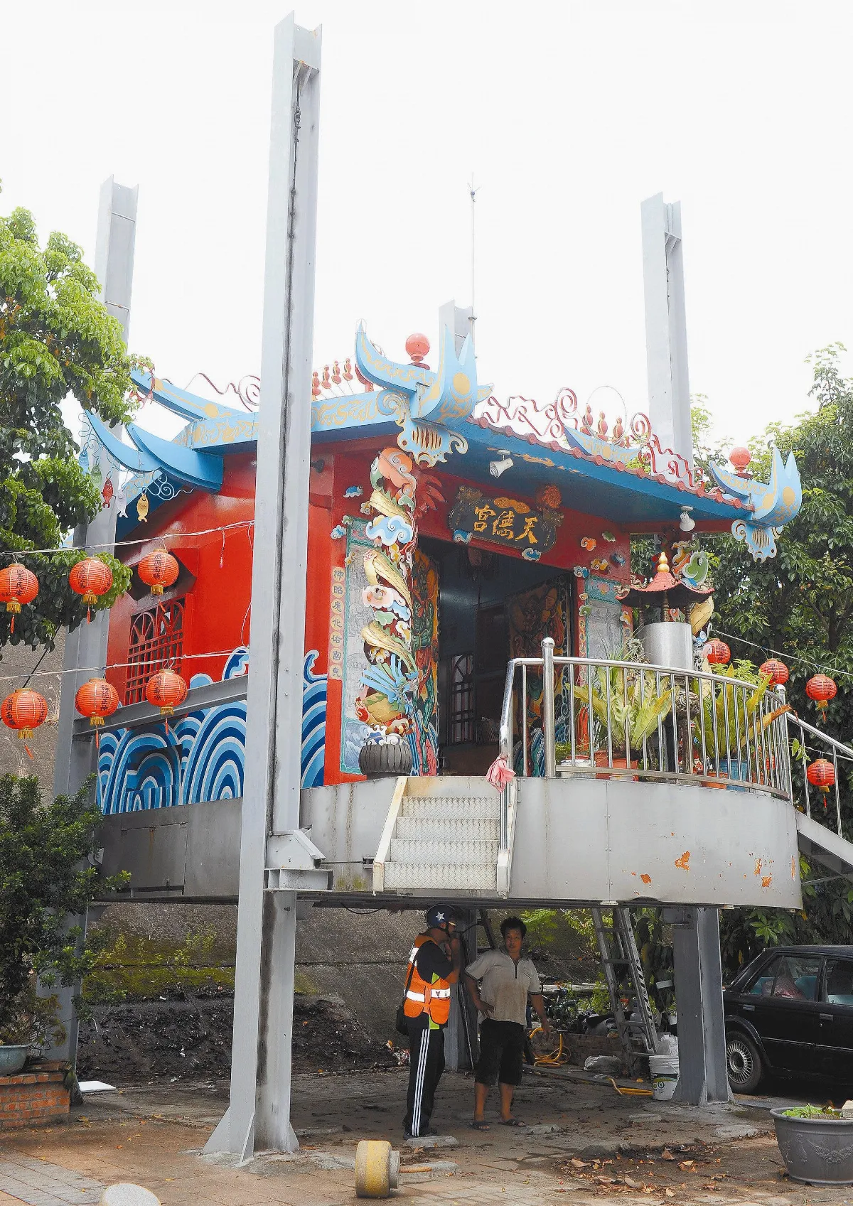 士林天德宮 坐電梯升空避水患