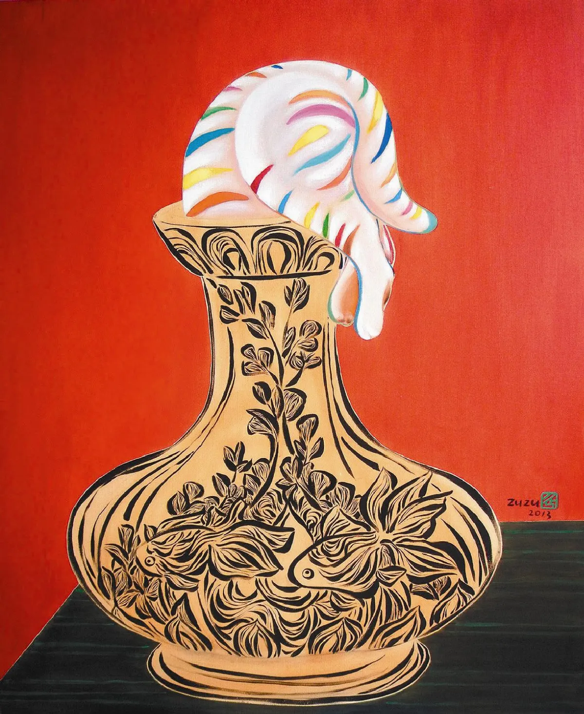 貓咪鑽花瓶  陳品蓉插花新美學