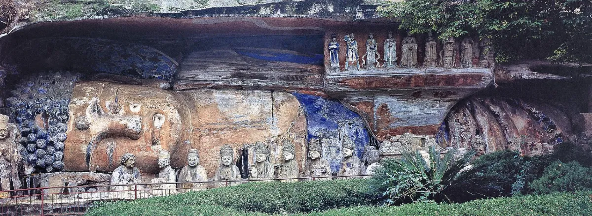 【世界佛教美術圖說大辭典‧石窟卷】大足寶頂山石窟大佛灣第11龕臥佛像