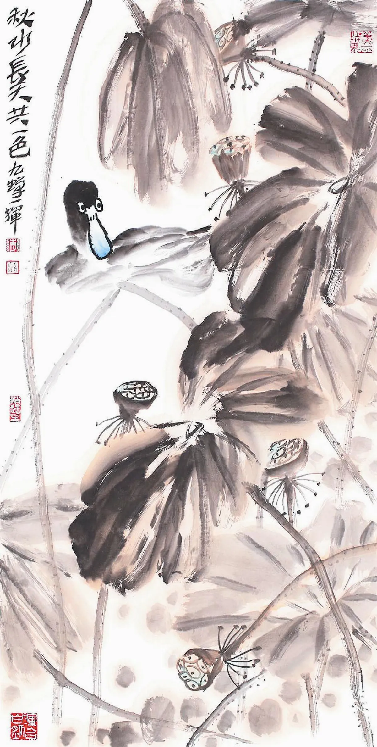 【見象非相‧胡九蟬彩墨巡展】    秋水長天共一色