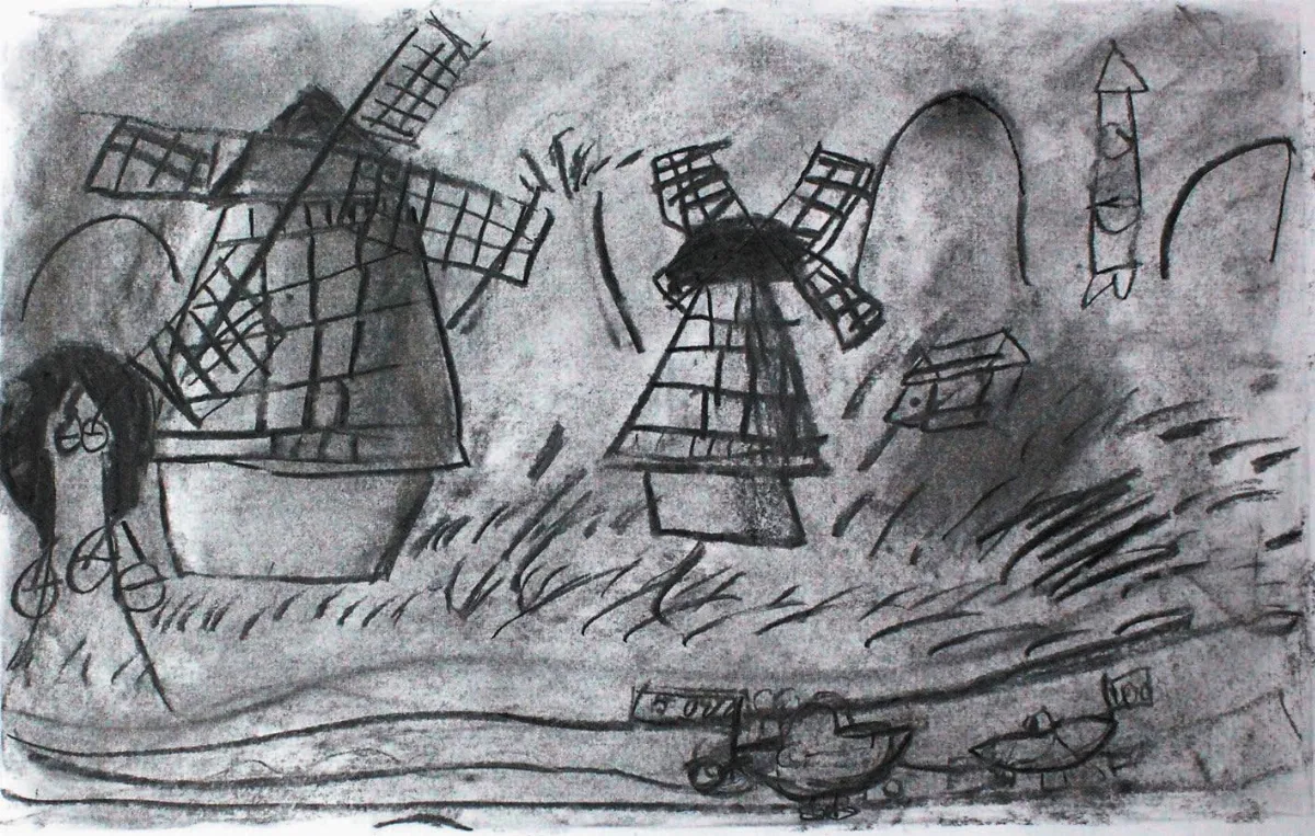 童畫天地 炭筆基礎描繪─風車