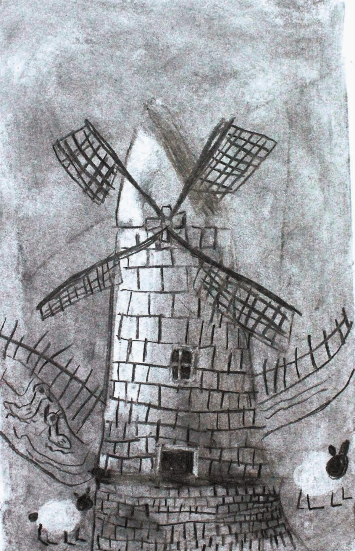 童畫天地 炭筆基礎描繪─風車