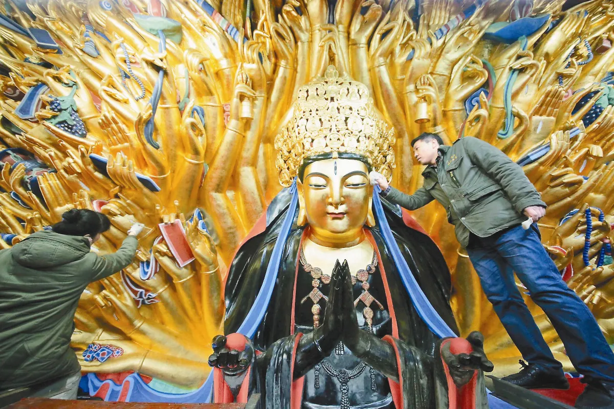 重慶大足千手觀音 八百隻手修復