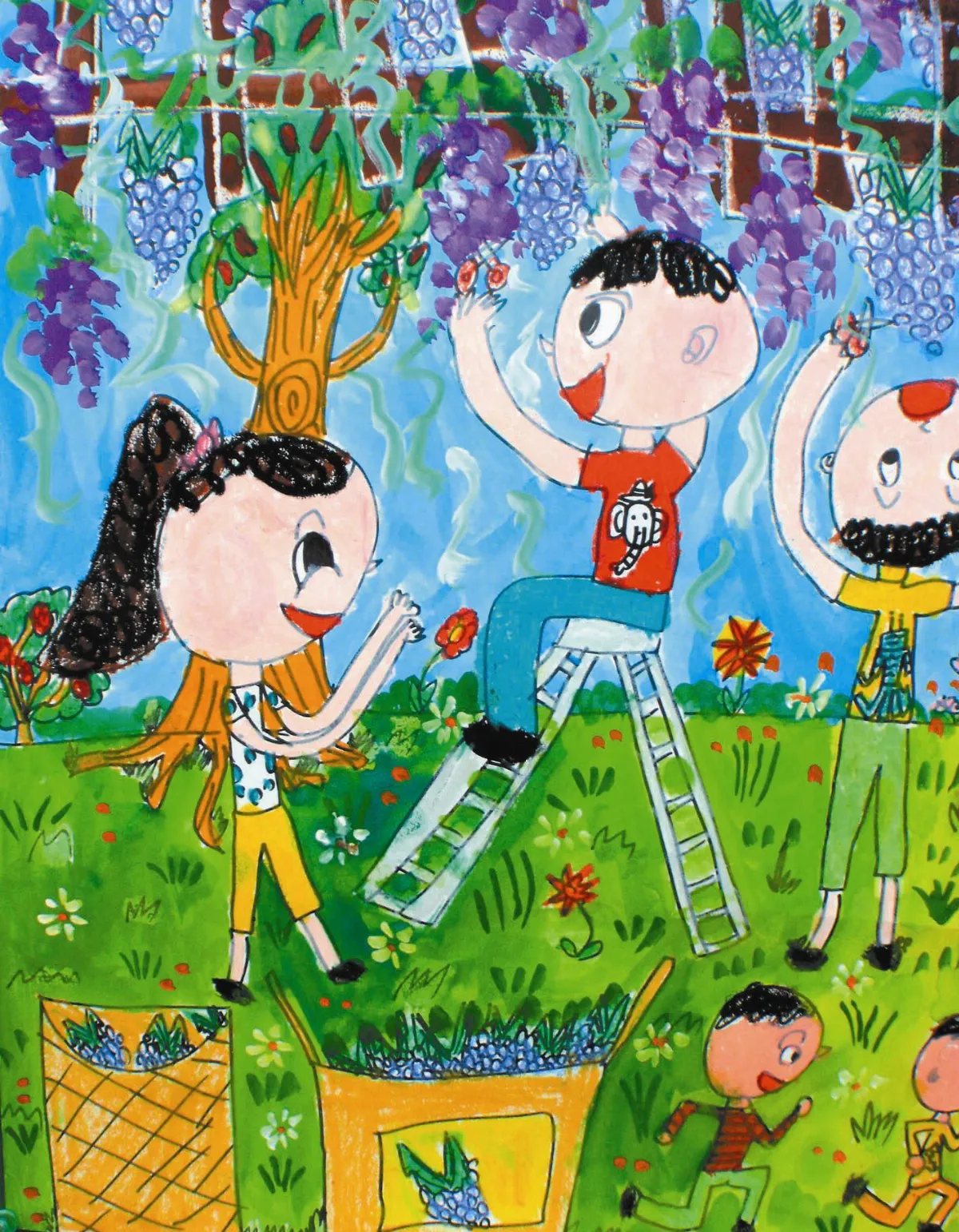 快樂塗鴉簿  採葡萄