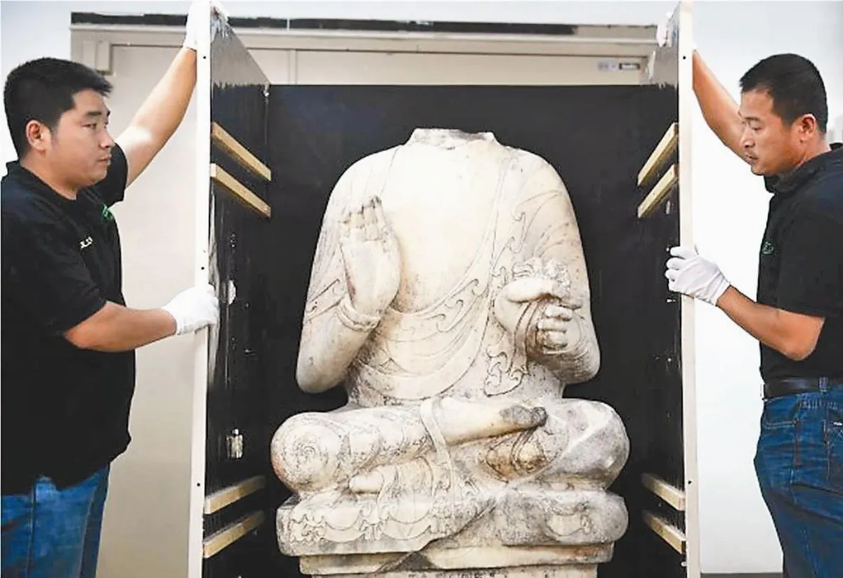 悠悠1500年佛首佛身兩岸合璧