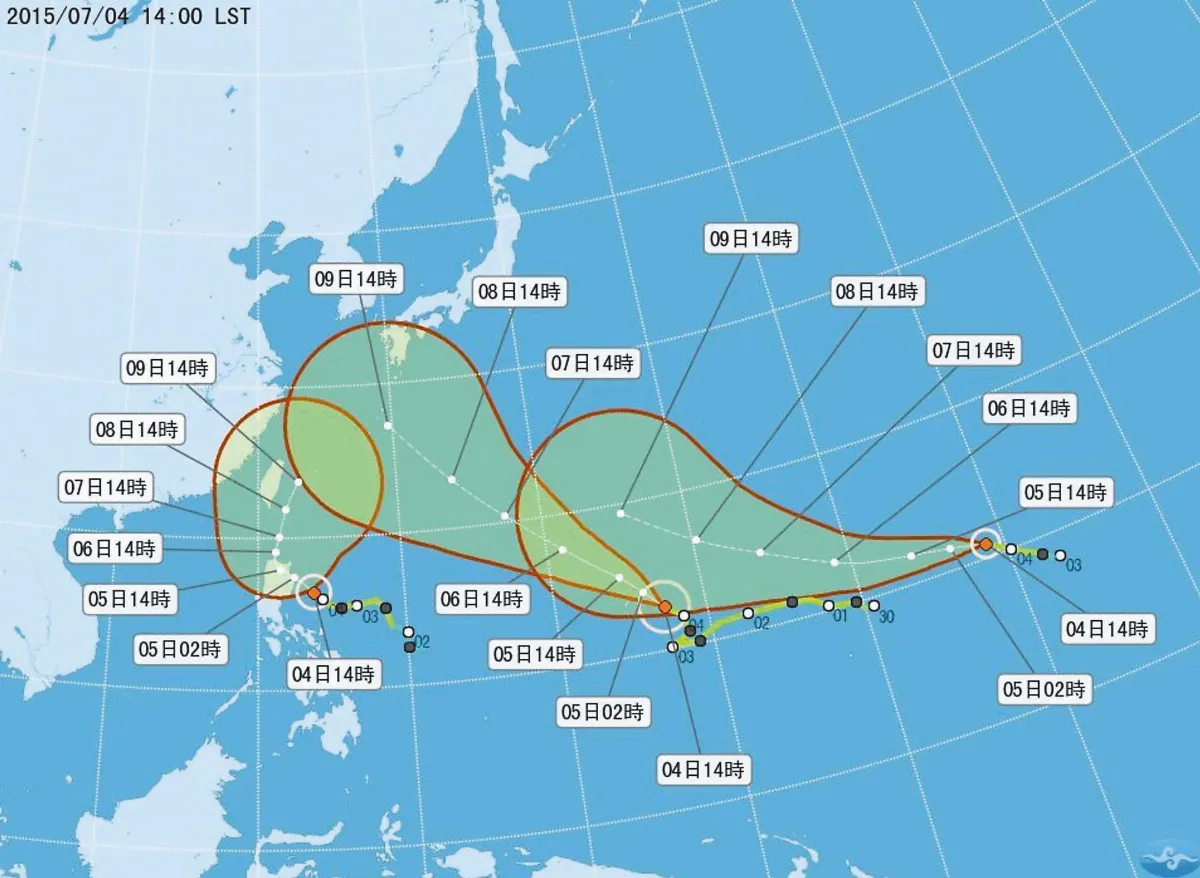 南卡加入 3颱共舞 最快明發海警