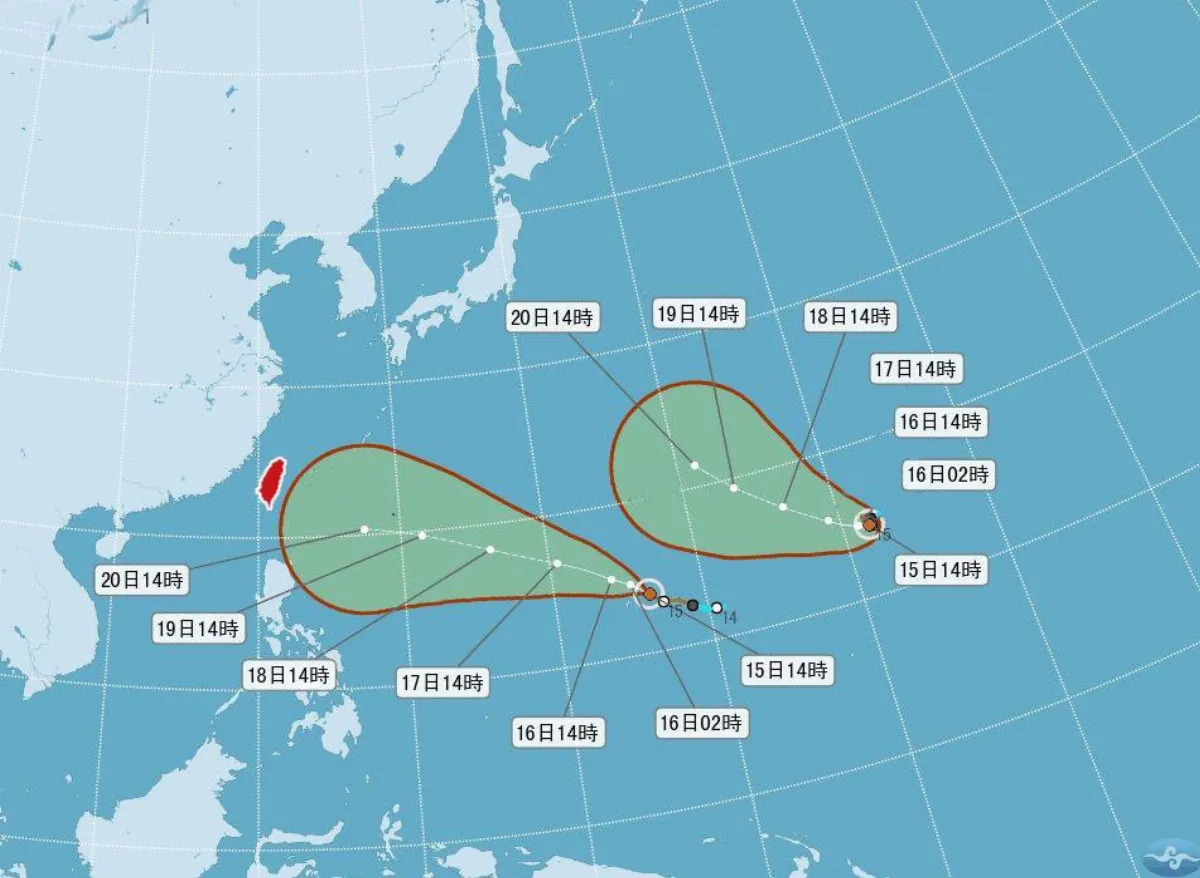 雙颱增強 周五影響台灣