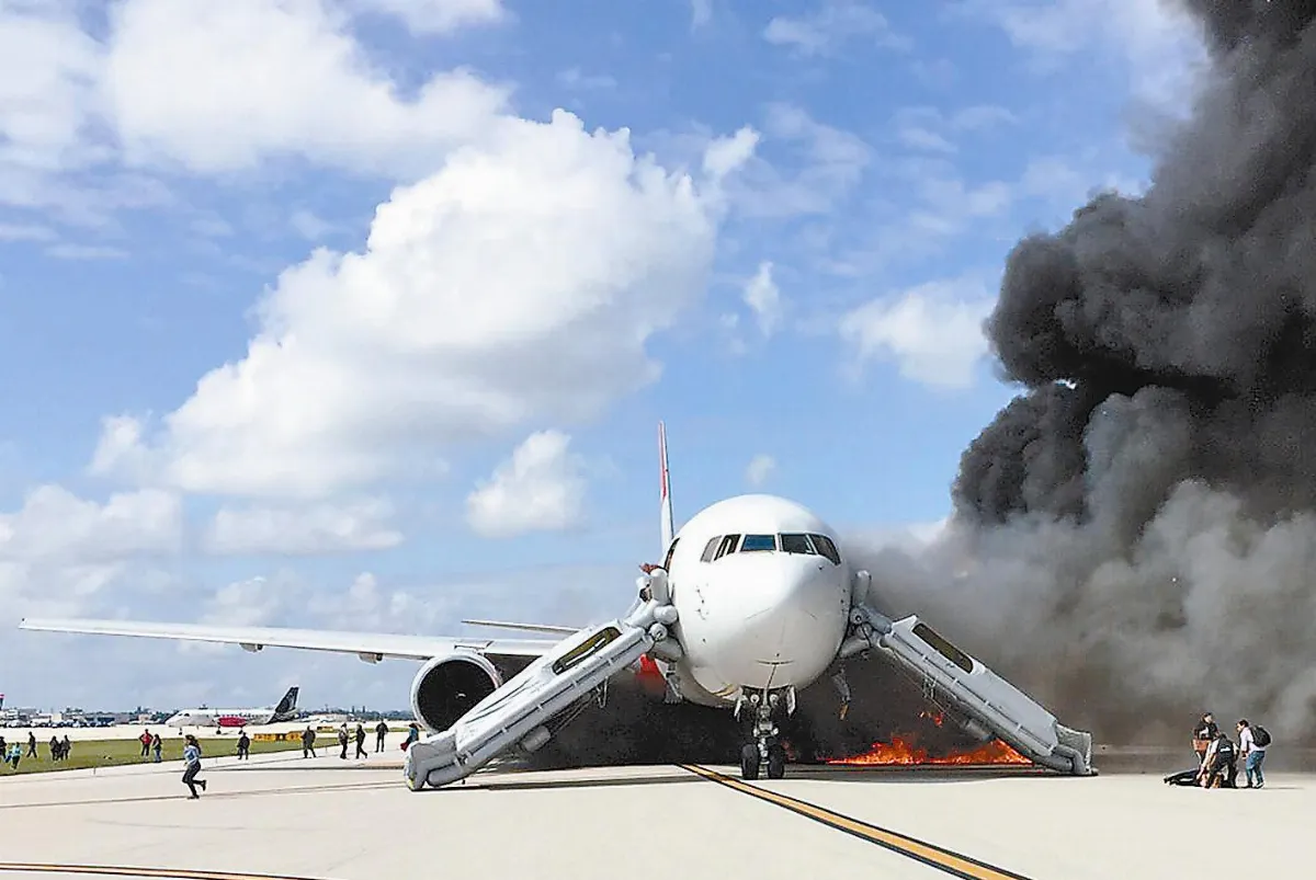 佛州機場客機起火 21傷