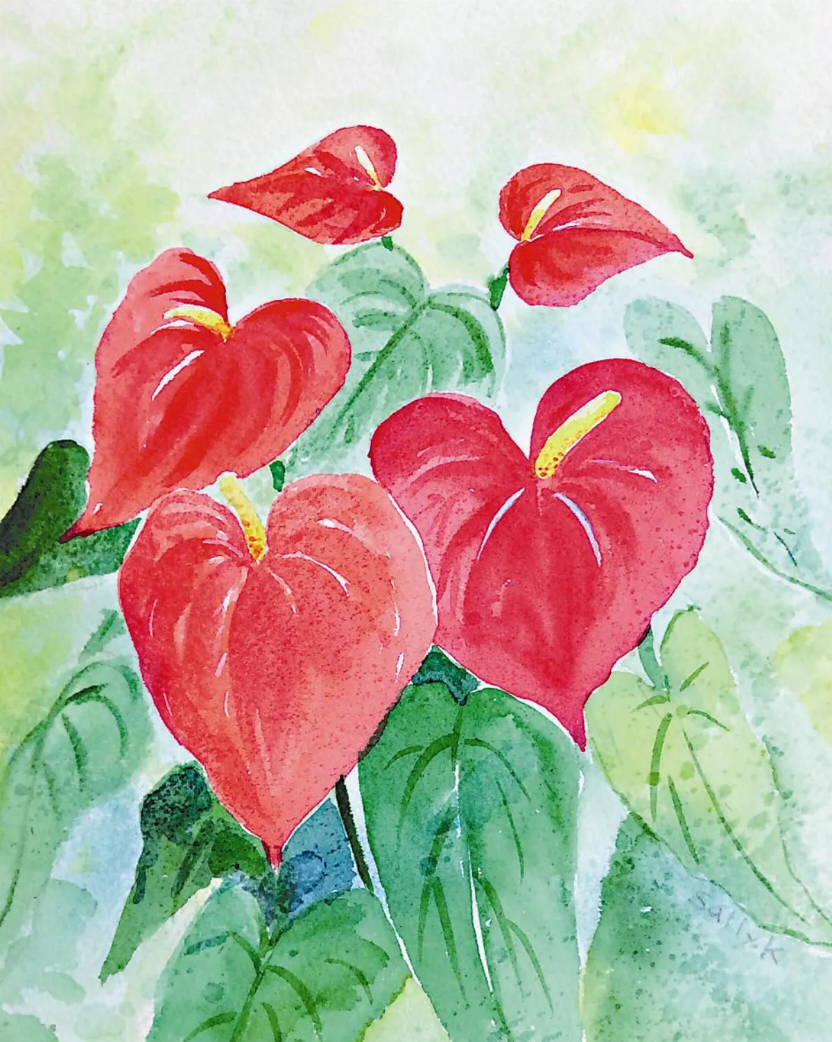 如心花型火鶴傳情