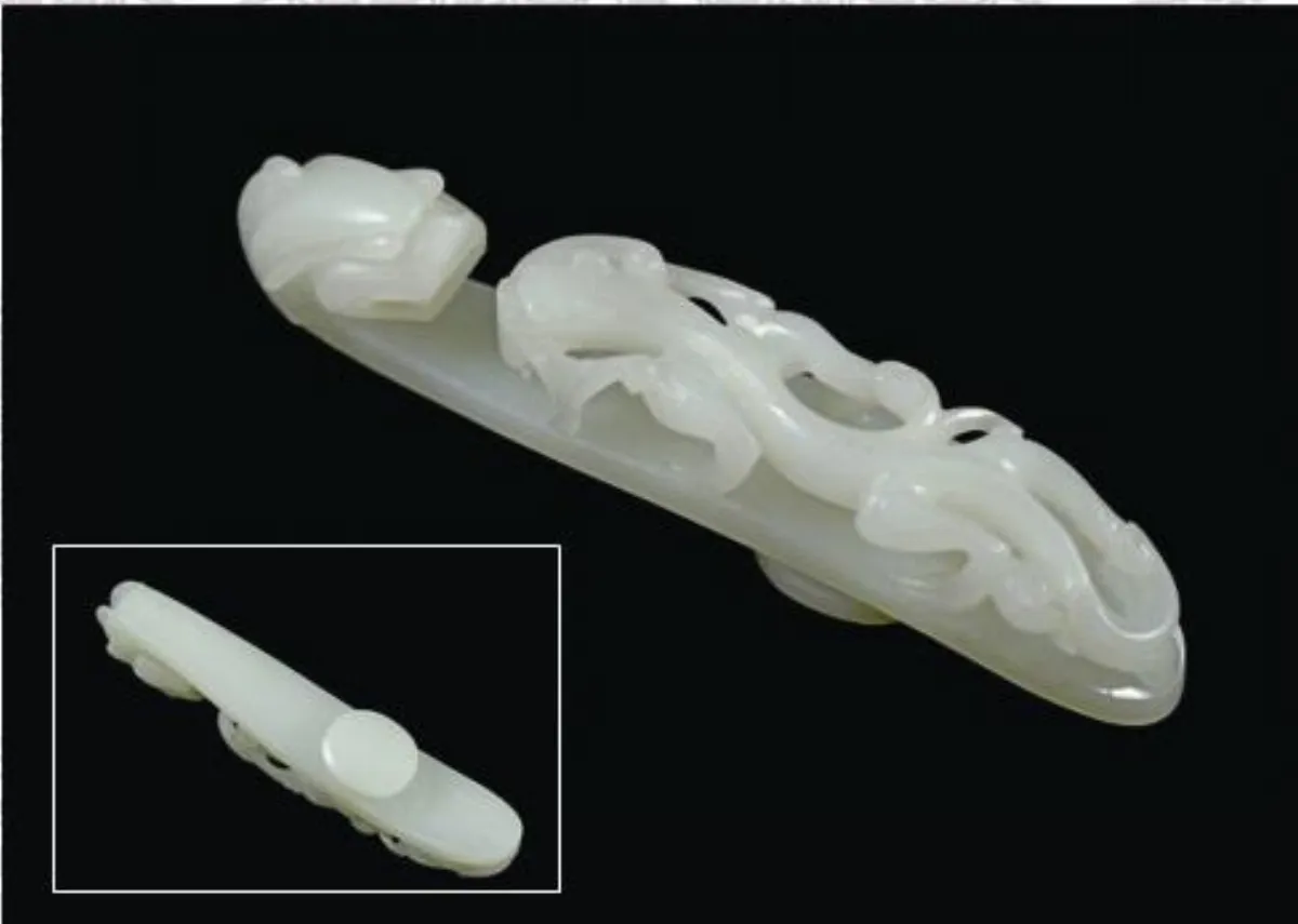 【遇見玉：白玉鑑賞誌】清代和闐白玉 蒼龍教子龍首帶鉤