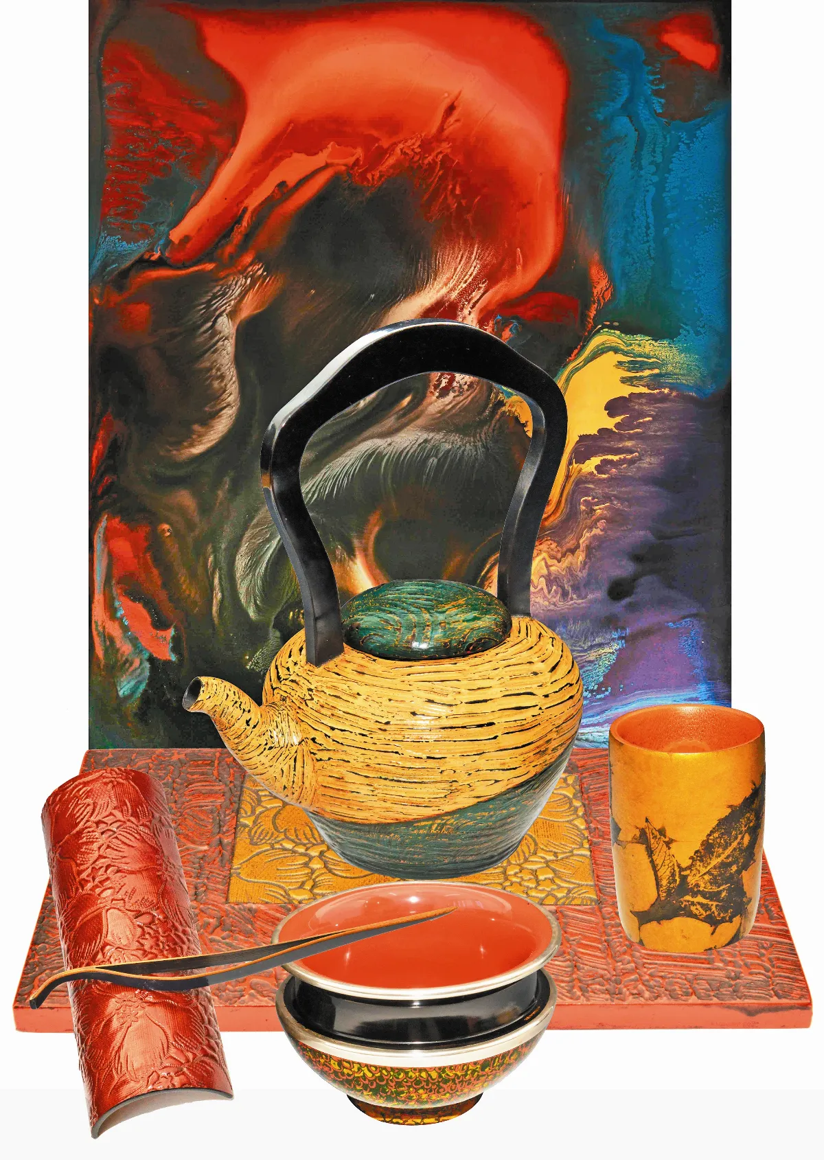 茶來茶去 創意中更見繽紛亮彩漆藝茶器