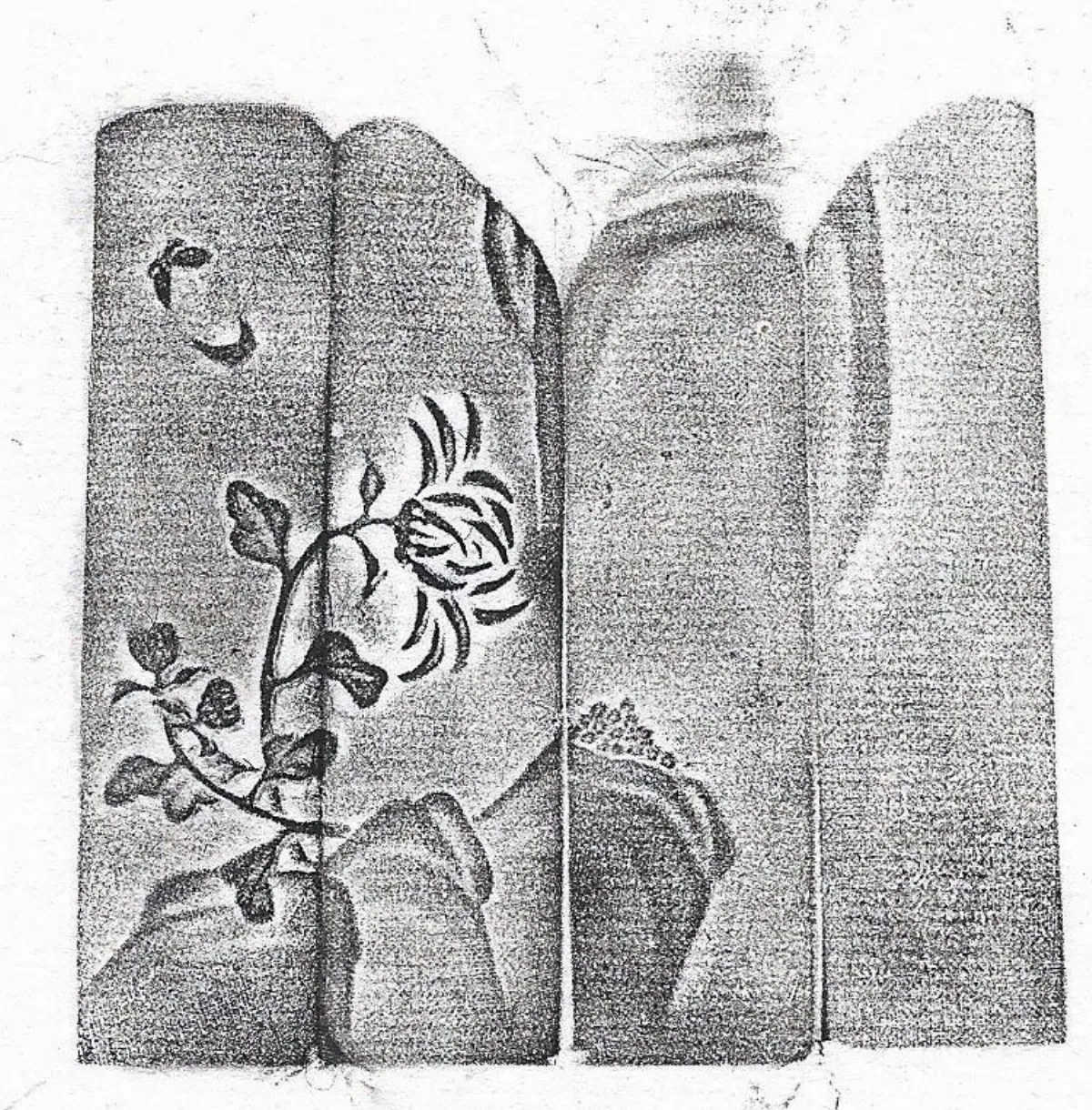 【清卿薄意】海棠菊花薄意對章