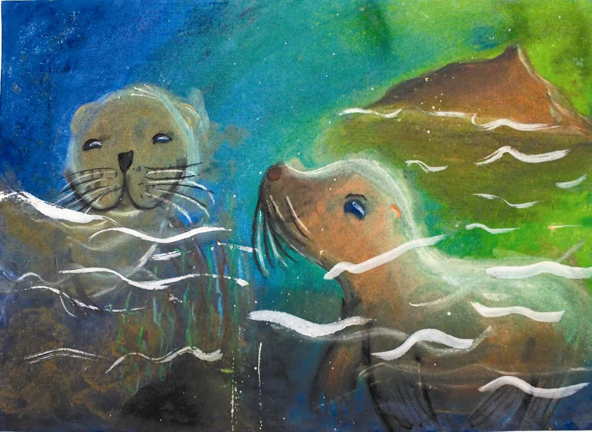 青春藝林 歡樂的海獅  姚宣如／新北市新莊區頭前國中九年八班