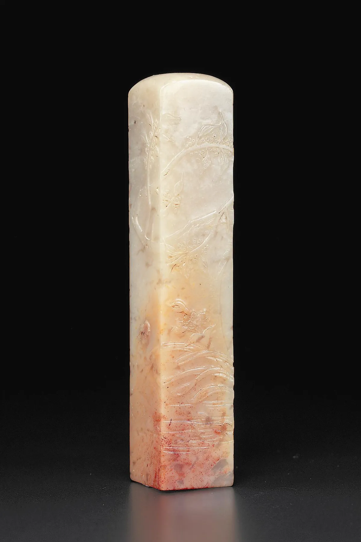 【清卿薄意】 杏花水仙 薄意方章