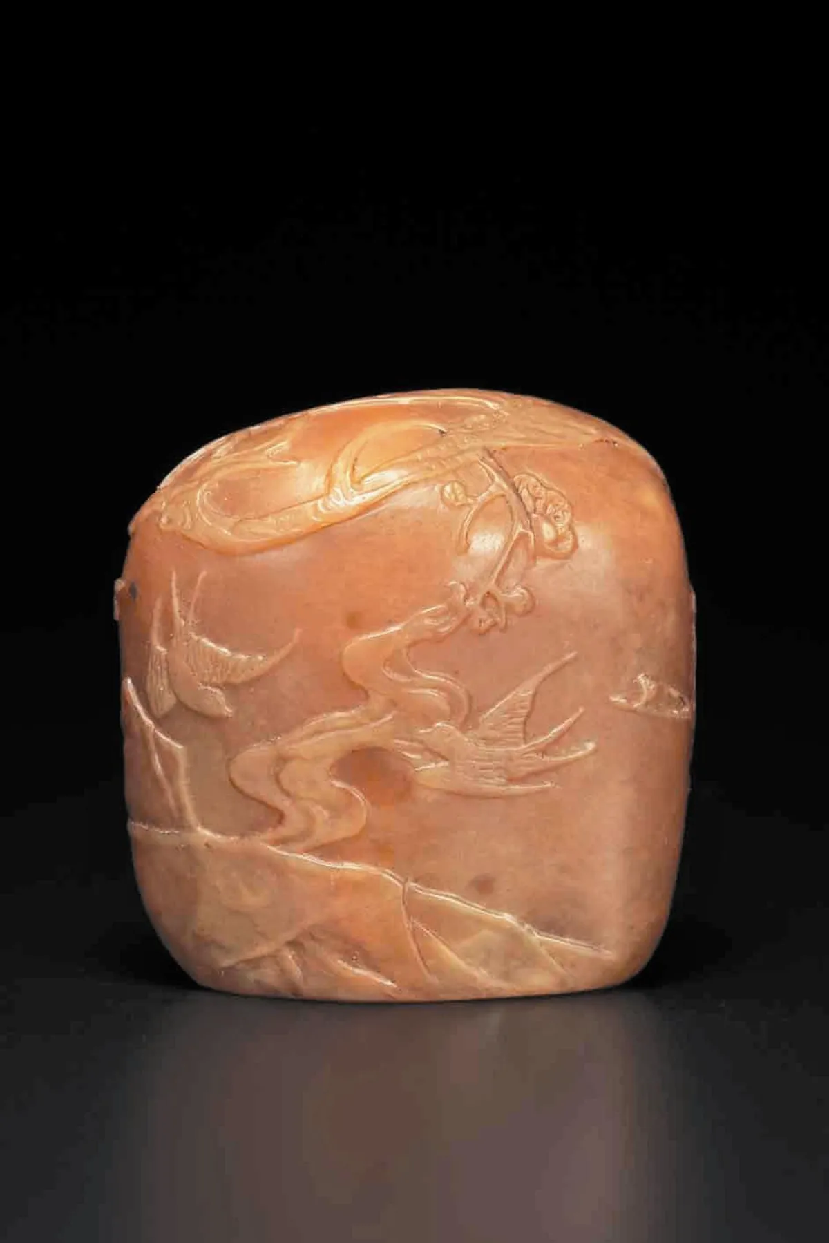 【清卿薄意】 花鳥薄意 隨形章