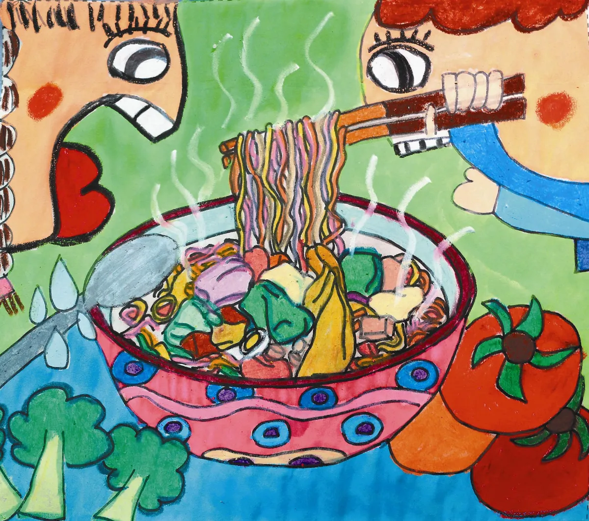 快樂塗鴉簿  好吃的蔬菜麵