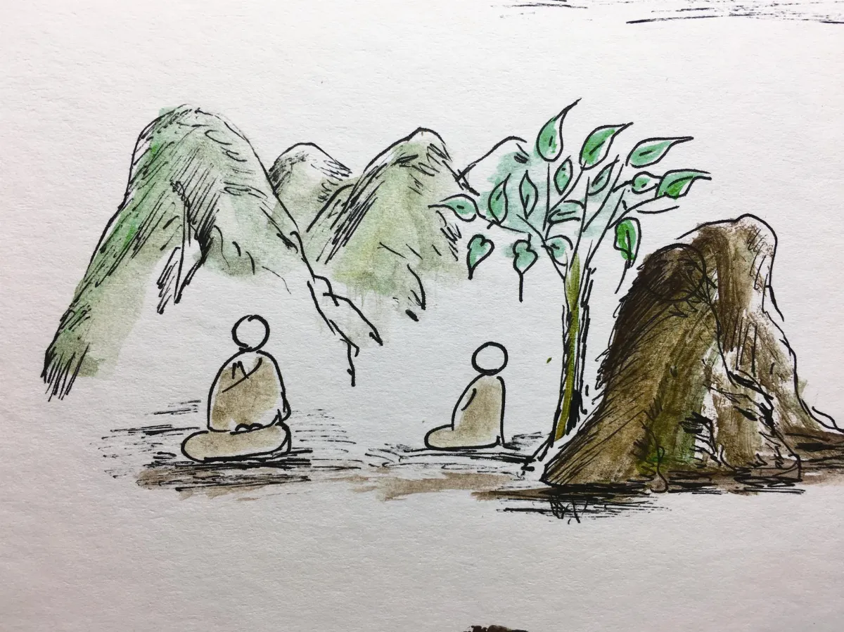耕心園  掃落葉