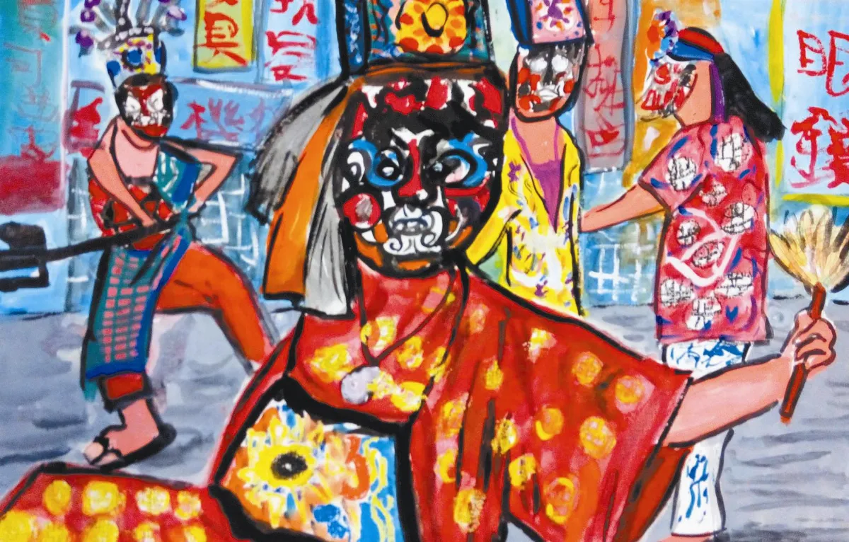 快樂塗鴉簿 過年廟會真熱鬧