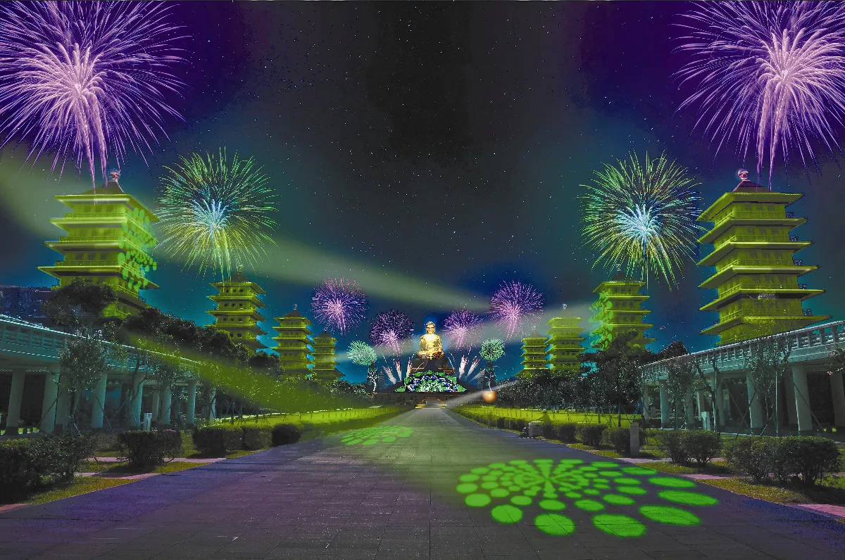 佛光山三寶山邀您看 3D光雕 360°幸福感