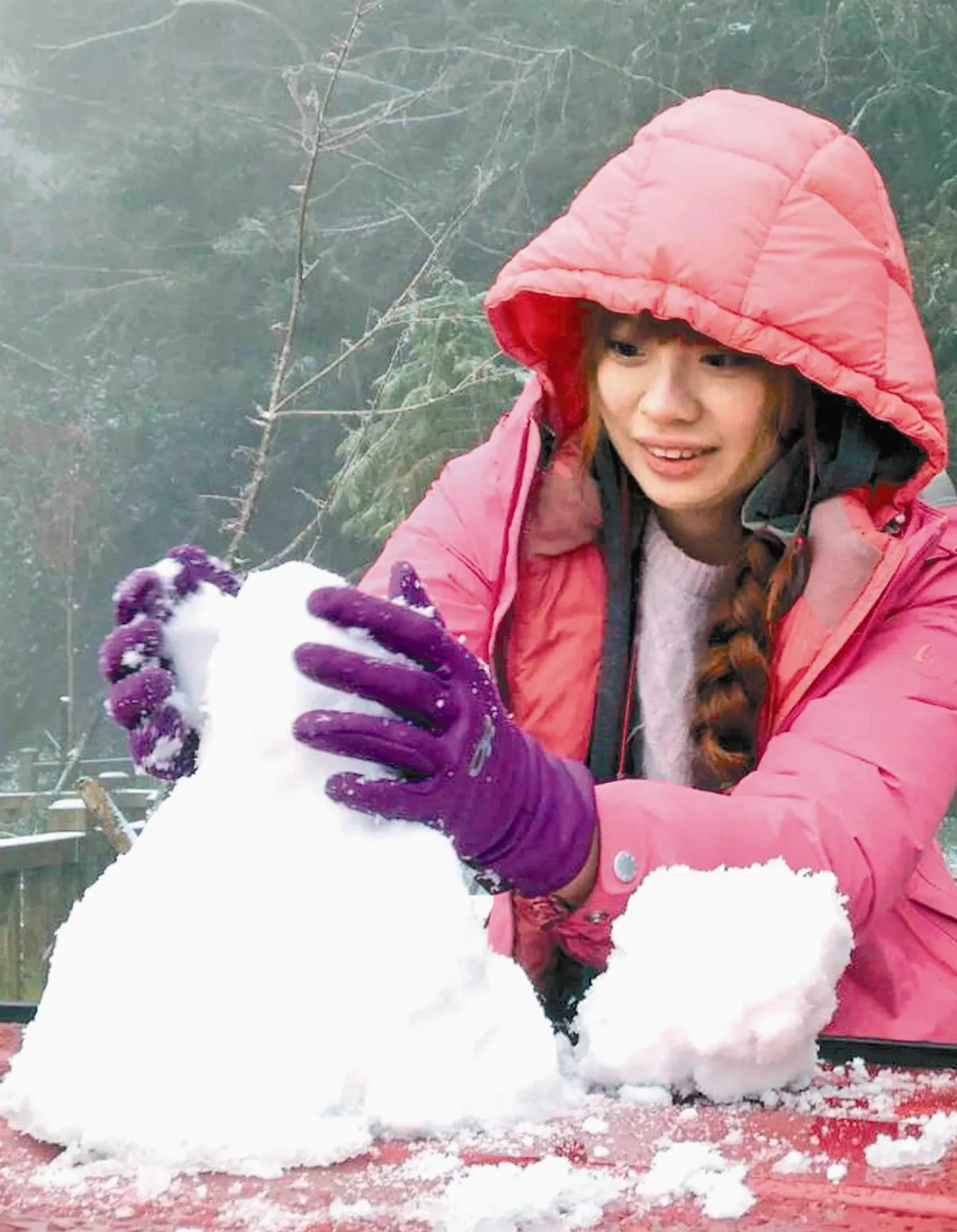寒流發威 玉山、合歡山下雪