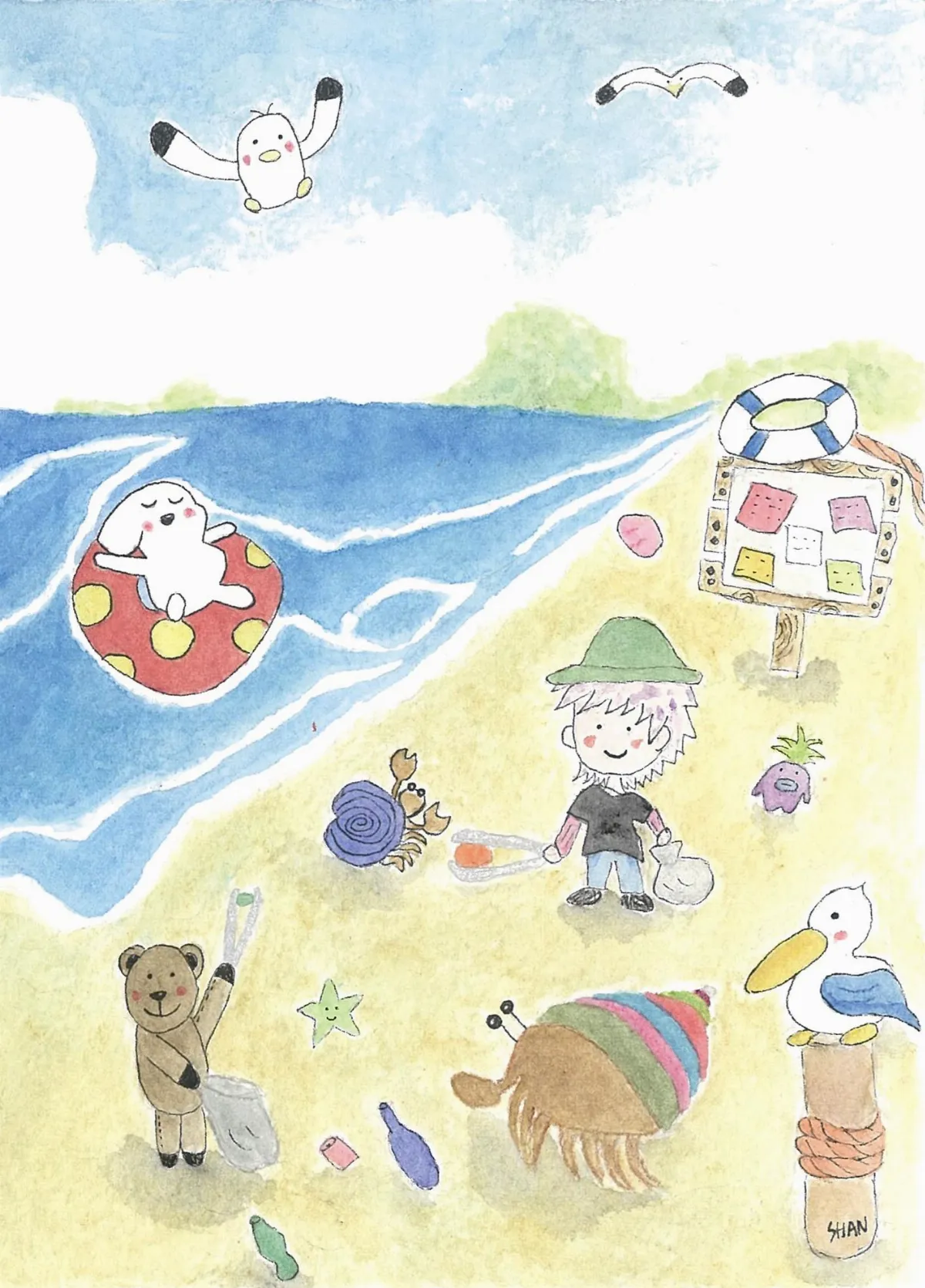 海邊布告欄